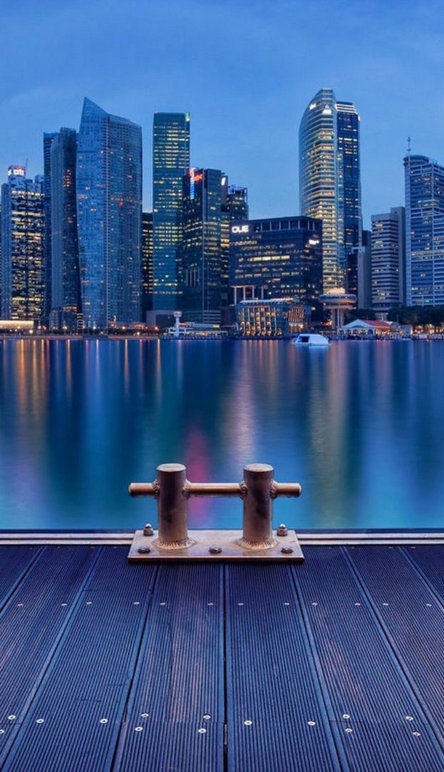 4K HD Night At Singapore خلفيات ايفون بلس iPhone 6 Plus & 7 Plus - صور خلفيات عالية الدقة HD Wallpapers